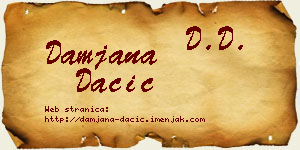 Damjana Dačić vizit kartica